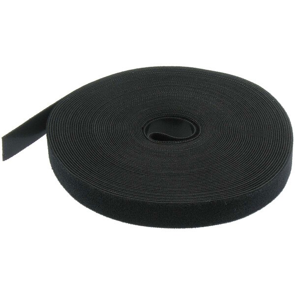 Main product image for 0.8" x 50 ft. Wrap Strap Hook and Loop Black Roll 080-944